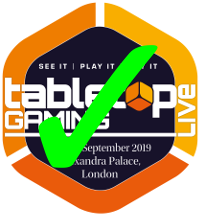 Tabletop Gaming Live Logo overlaid with green tick